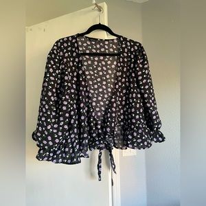 SHEIN floral cropped kimono top